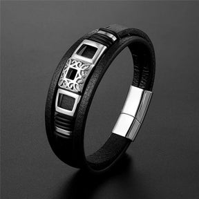 Pulseira de Couro Luxuosa Masculina