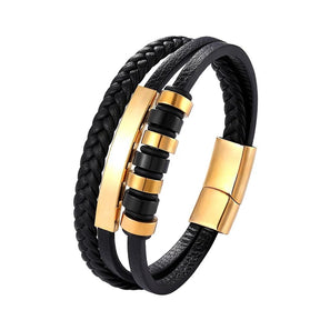 Pulseira de Couro Luxuosa Masculina