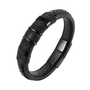 Pulseira de Couro Luxuosa Masculina