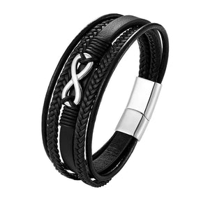 Pulseira de Couro Luxuosa Masculina