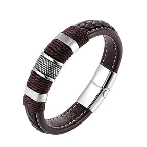 Pulseira de Couro Luxuosa Masculina