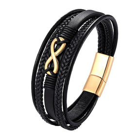 Pulseira de Couro Luxuosa Masculina