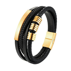 Pulseira de Couro Luxuosa Masculina