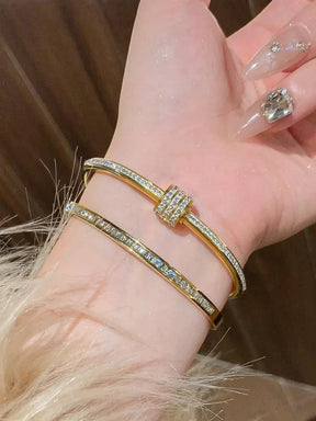 Bracelete de Aço Inoxidável e Titânio com Zircônia