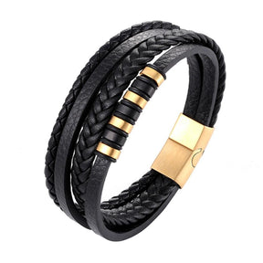 Pulseira de Couro Luxuosa Masculina