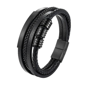 Pulseira de Couro Luxuosa Masculina