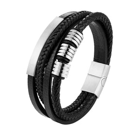 Pulseira de Couro Luxuosa Masculina