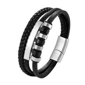 Pulseira de Couro Luxuosa Masculina