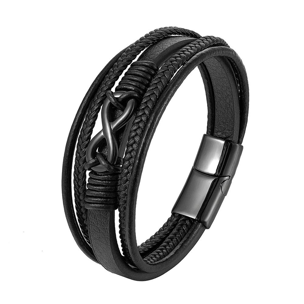 Pulseira de Couro Luxuosa Masculina